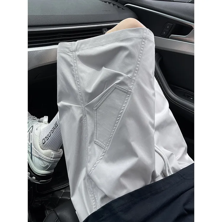 美式工装速干冲锋短裤男夏季新款透气褶皱运动裤子百搭宽松五分裤