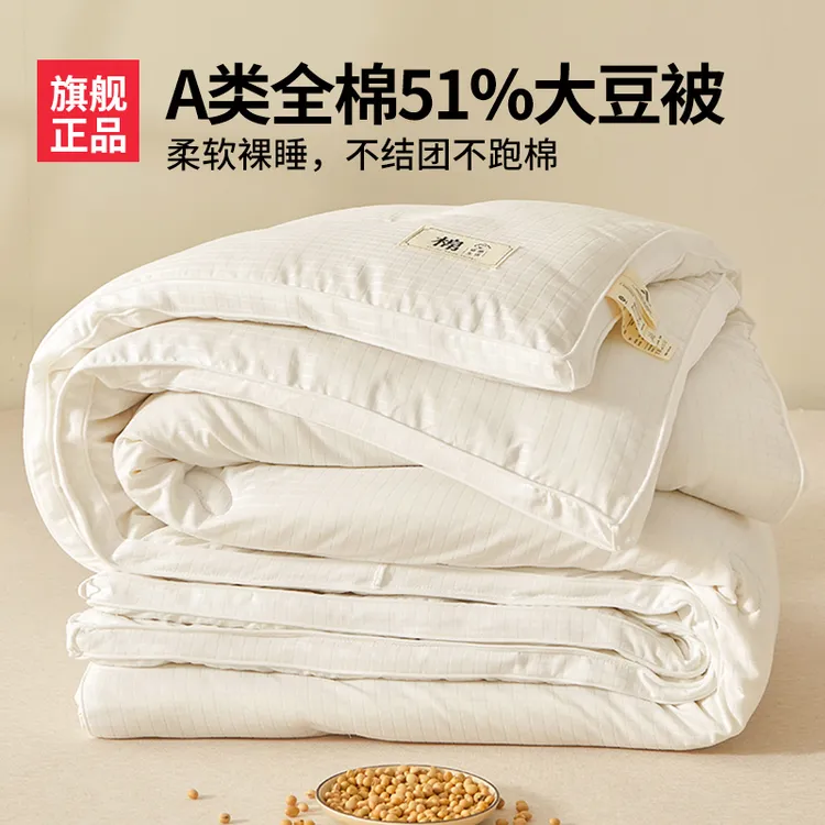 a类全棉被子大豆纤维被四季通用春秋被空调被芯纯棉冬被加厚保暖