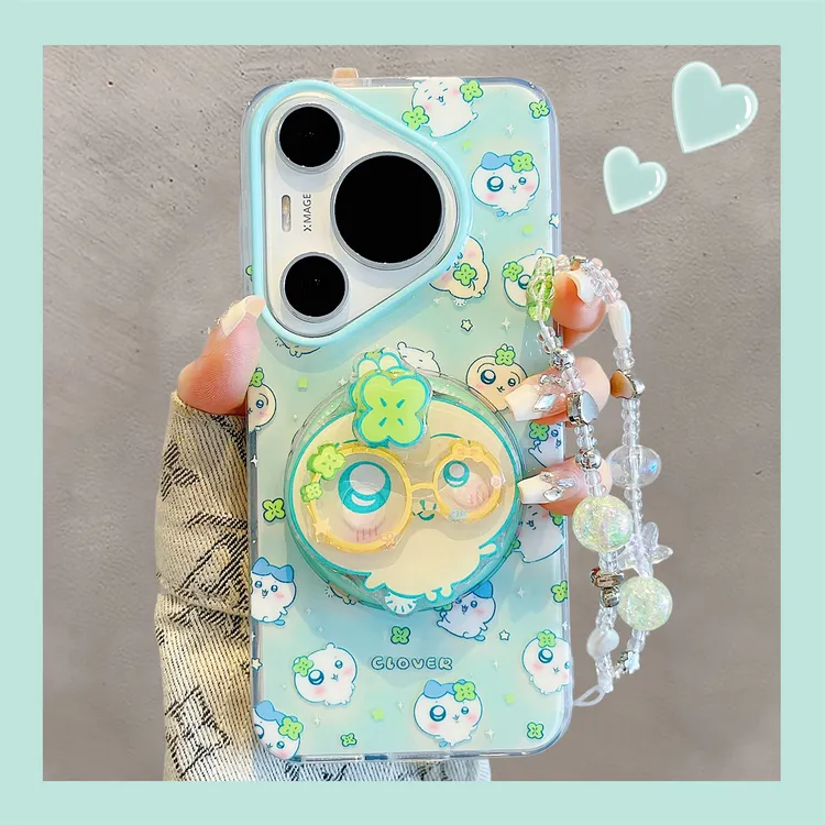 适用华为pura70pro+手机壳可爱卡通吉伊卡哇pura80pro旋转四叶草