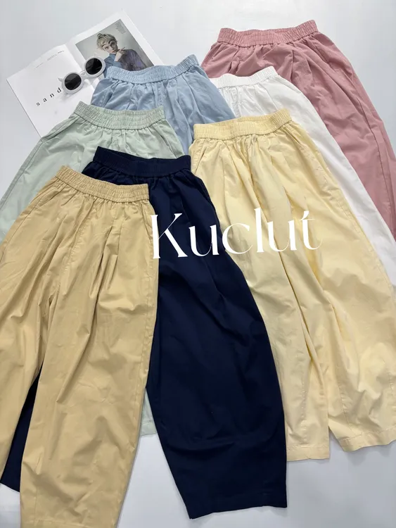 kuclut夏季新款韩版潮流休闲简约气球裤棉质宽松显瘦九分哈伦裤