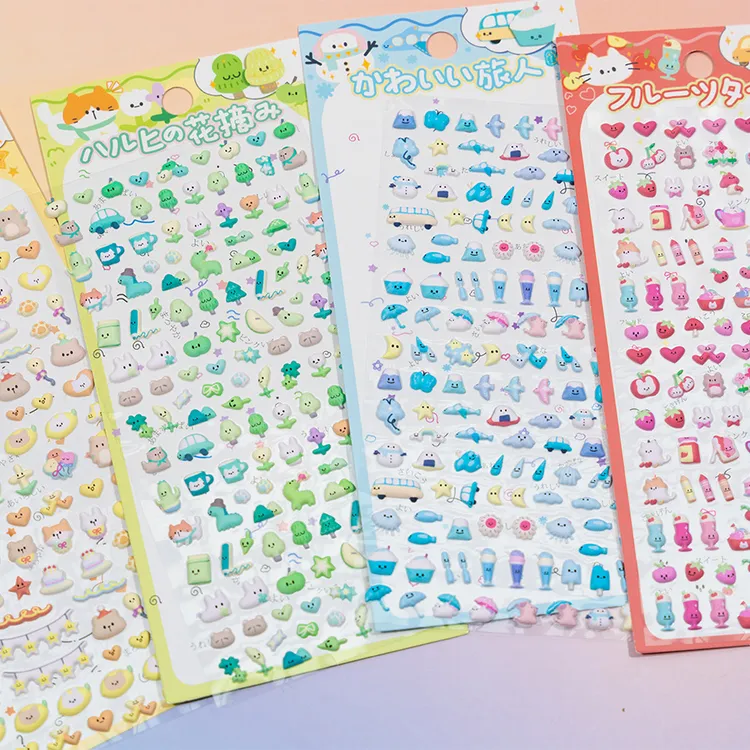 韩版立体水果泡泡贴纸卡通ins高颜值美食动物装饰手账ccd贴画