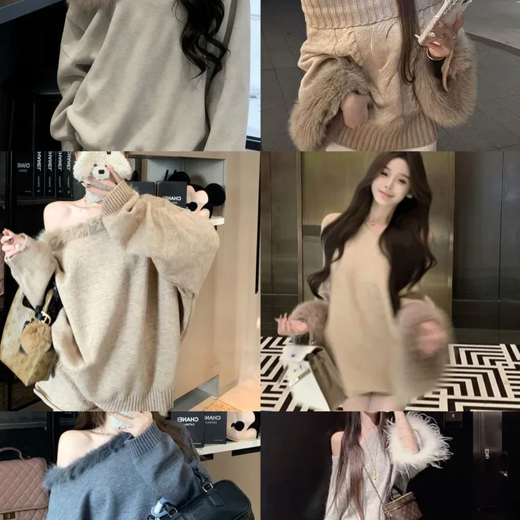 奶系小香风套装秋冬2025年新款韩版一整套穿搭女毛衣休闲裤两件套