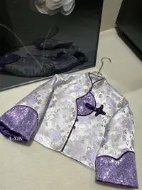 AXIN【中秋限定-东方紫罗】小众设计师款国风重工秋冬女童外套163