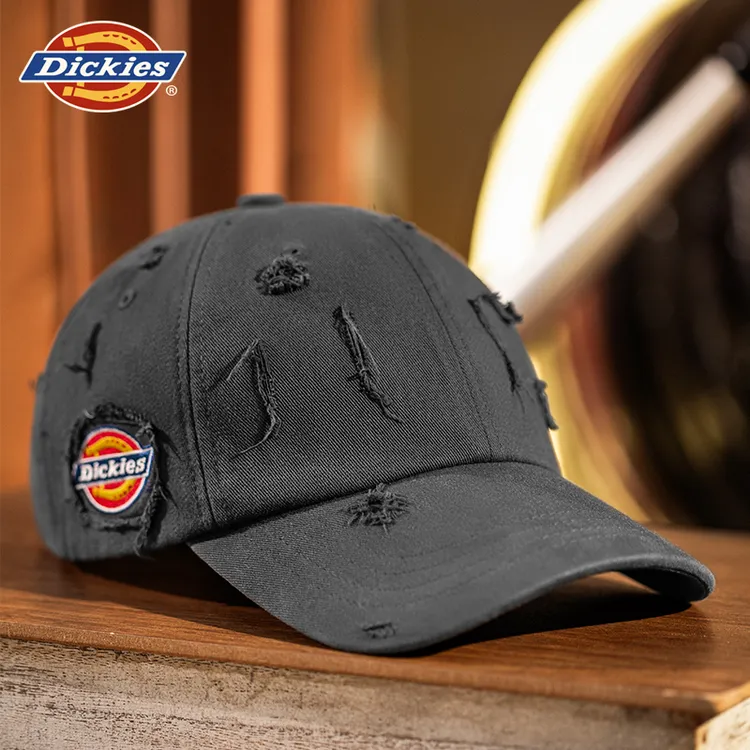 Dickies棒球帽女防晒鸭舌帽男春夏破洞遮阳时尚百搭加深大头帽子