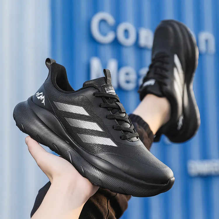 （步步高）双11好物通勤防水皮面情侣休闲防滑软底加厚高弹运动鞋