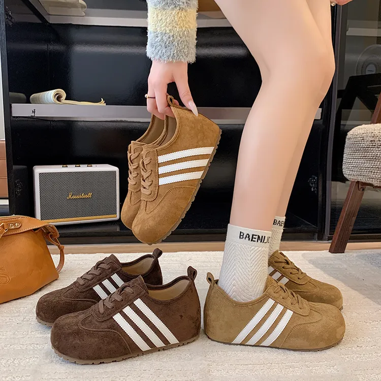 厚底内增高德训鞋女款秋季小个子增高勃肯鞋外穿百搭系带休闲单鞋