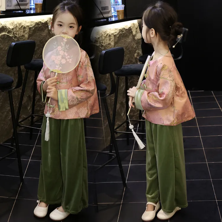 女童汉服套装中国风明制儿童装宝宝唐装秋季上衣裤子新中式两件套