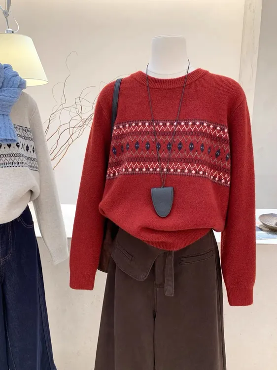 200斤大码女装长袖春季翻领针织女毛针织衫秋季时尚毛衣上衣1367