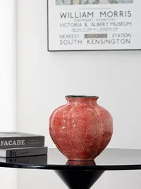 【云舍甄选】景德镇高端陶瓷花瓶 状元红南瓜瓶艺术感装饰摆件