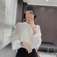 IMFLY金小金自制女装 莱赛尔小衫DYW9886秋季法式设计感纯色小衫