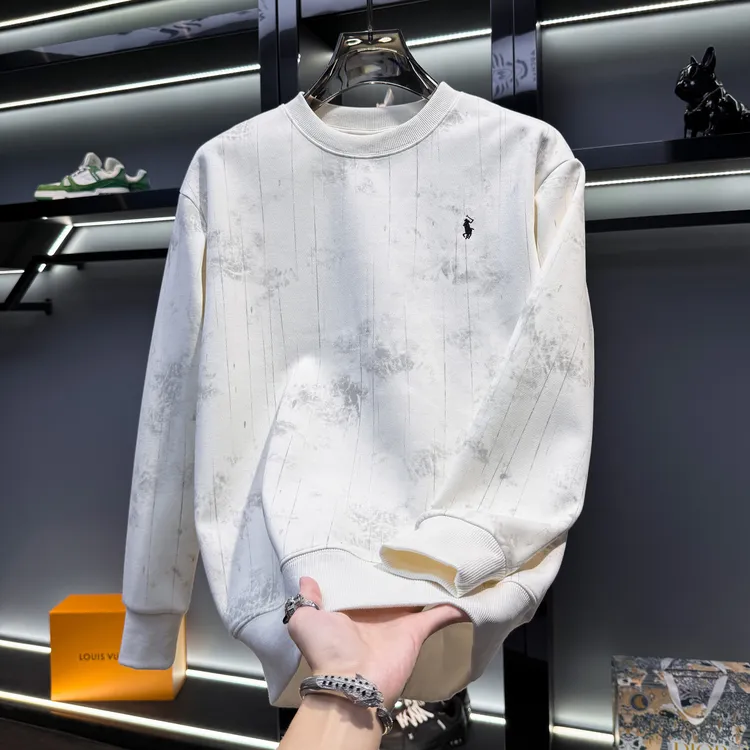 潮牌美式高端扎染刺绣卫衣男2025新款春秋季欧货潮流百搭长袖上衣
