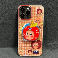 红格纹卡通星星人带支架适用iPhone17promax磁吸手机壳苹果17pr
