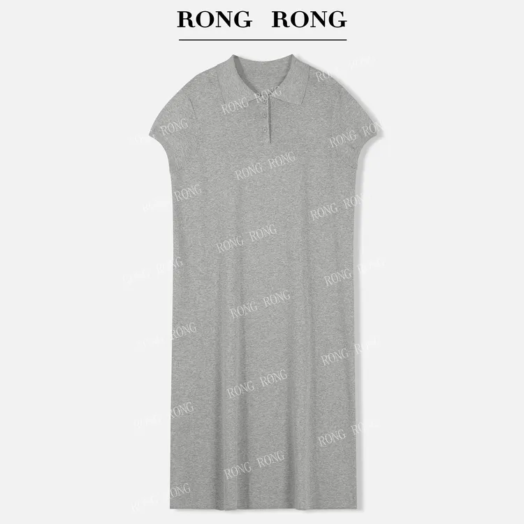 溶溶【月间梦境】RONGRONG polo领清冷松弛小个子显瘦连衣裙SEW2955