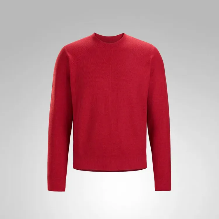 NX南向 新澳可机洗几何提花圆领羊毛针织衫