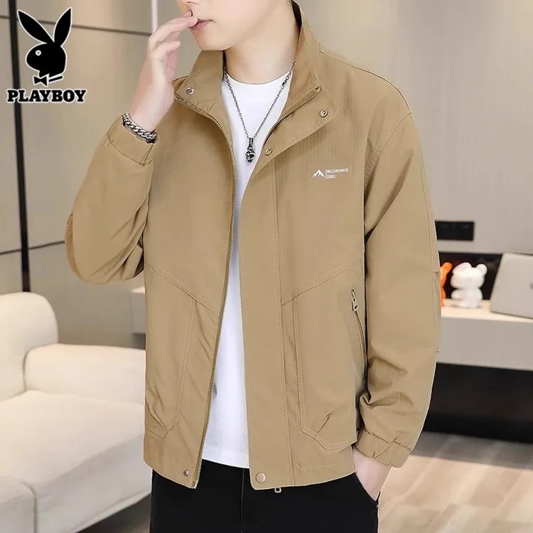 花花公子男士秋季休闲工装夹克外套男款爆款2025新款潮牌美式上衣
