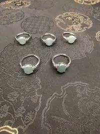 翡翠-蛋面镶钻戒指多样式发货拍一发一