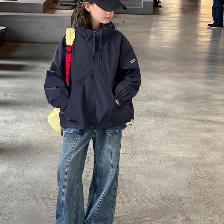 女童外套春秋2025新款儿童洋气上衣中大童秋季连帽休闲衣服夹克潮