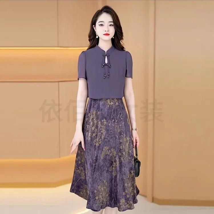 假两件高端连衣裙女2023年夏季新款洋气质女神范修身显瘦a字裙子