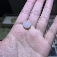 和田玉颈饰18k金镶嵌白玉苹苹安安TZ拍一发一