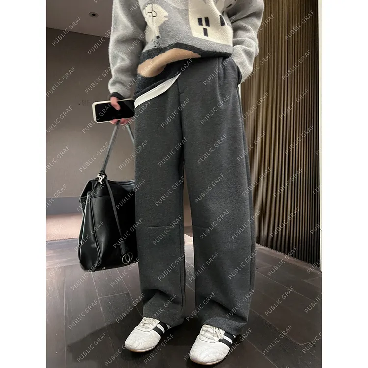 高林凡 100羊毛裤前面西裤摇头【后面松紧可调节】基础休闲长裤男