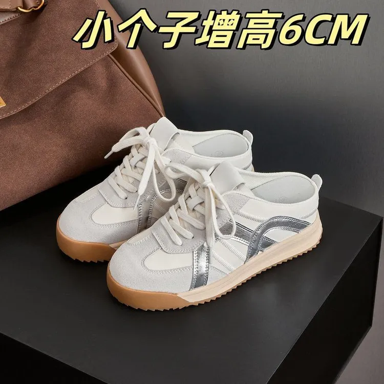 【仙女村】6cm小个子小码女鞋313233夏复古懒人一脚蹬包头半拖鞋女