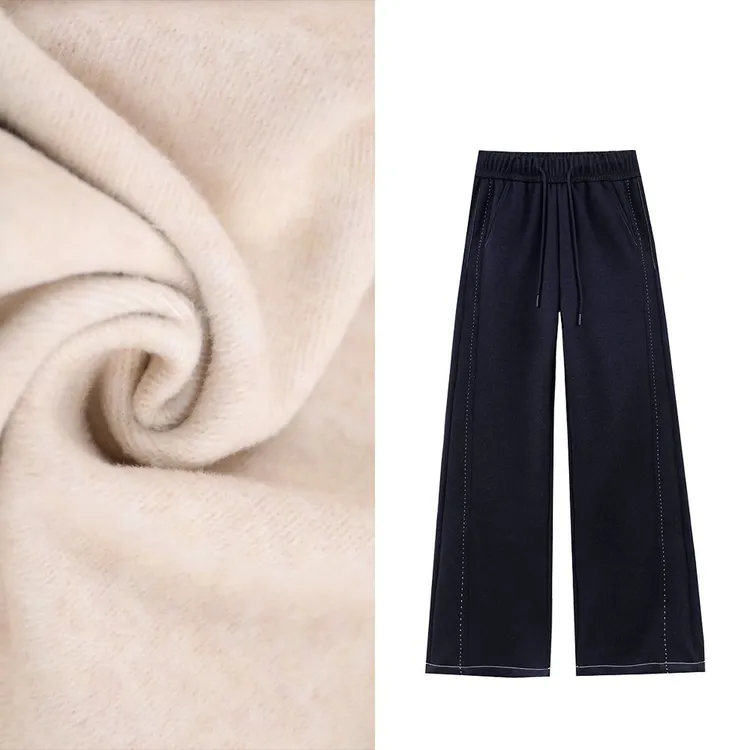 B 门店49&9！滤镜牛仔裤裤」巨显瘦加绒保暖直筒阔腿休闲裤女C25100