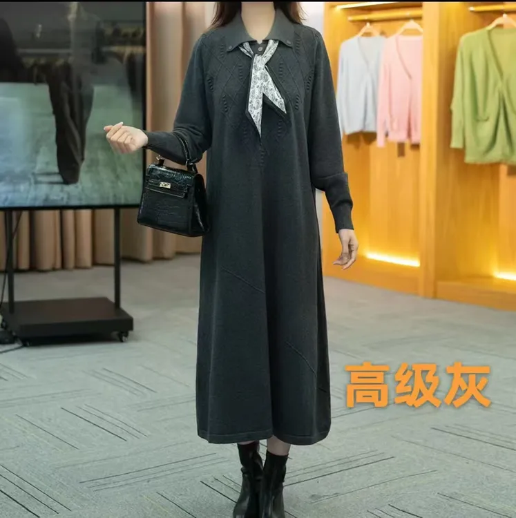 F1605冬季新款时尚潮流安迪绒连衣裙