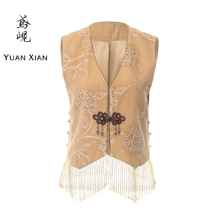 UUUUP专属 X【鸢岘】百事欢-流苏重工短款刺绣马甲YX05011010