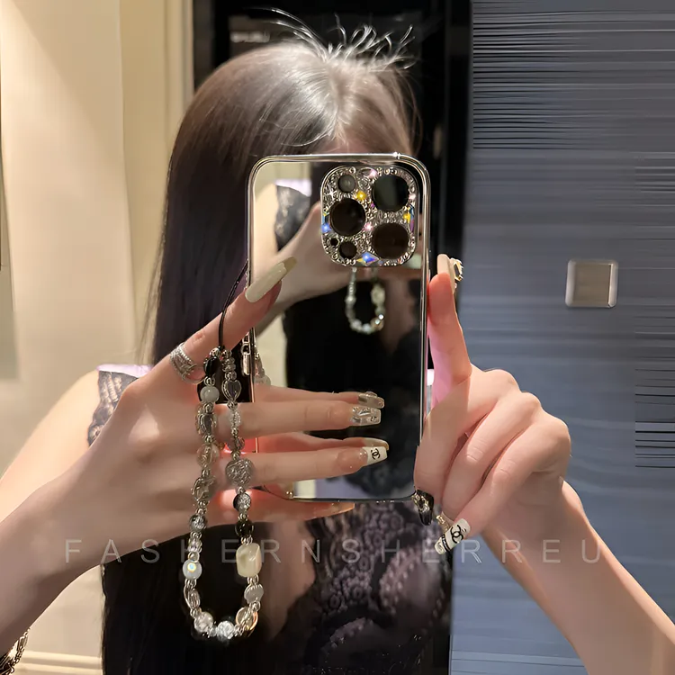 镜头全包适用于苹果手机壳16promax补妆镜15个性14网红女奢华
