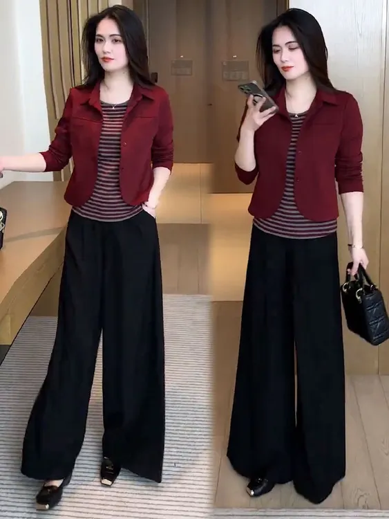 【有运费险】假两件衬衫女2025秋季新款时髦洋气条纹拼接开衫上衣