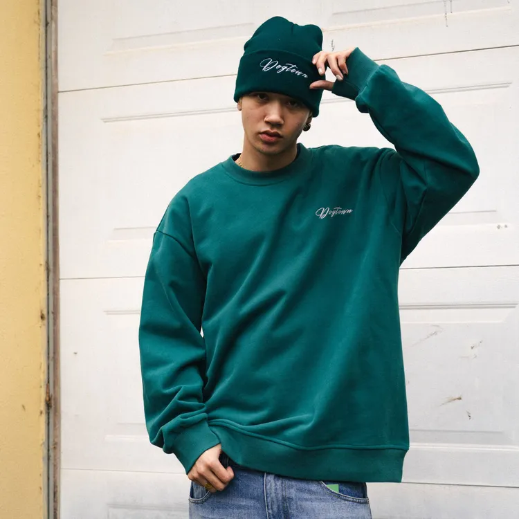 DOGTOWN 25SS草体字母胸口LOGO百搭基础高克重圆领卫衣