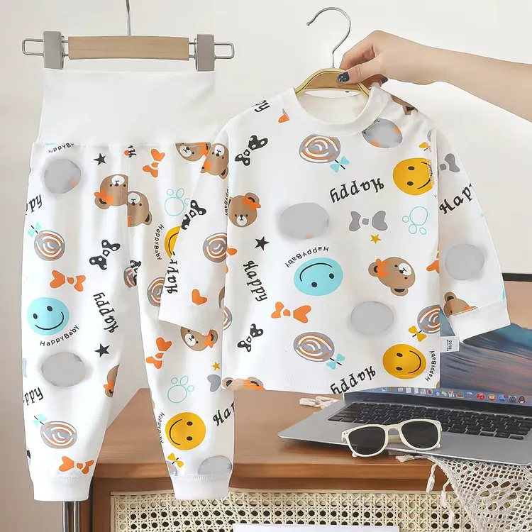 婴儿秋衣秋裤套装男女宝宝保暖衣服秋冬儿童高腰内衣裤打底春秋