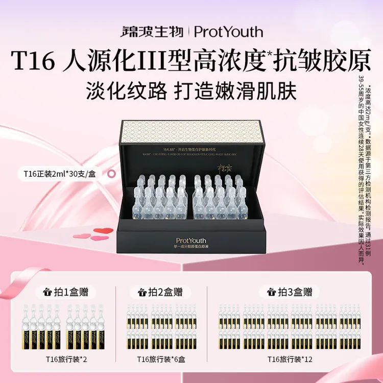 锦波生物ProtYouth抗皱T16单一成分三型人源化高浓度重组胶原液