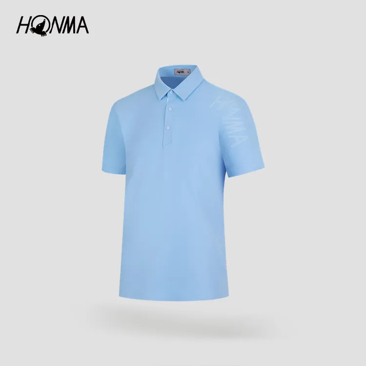[专业高尔夫]HONMA新款男士短袖POLO吸湿速干纽扣设计HMLC707T224
