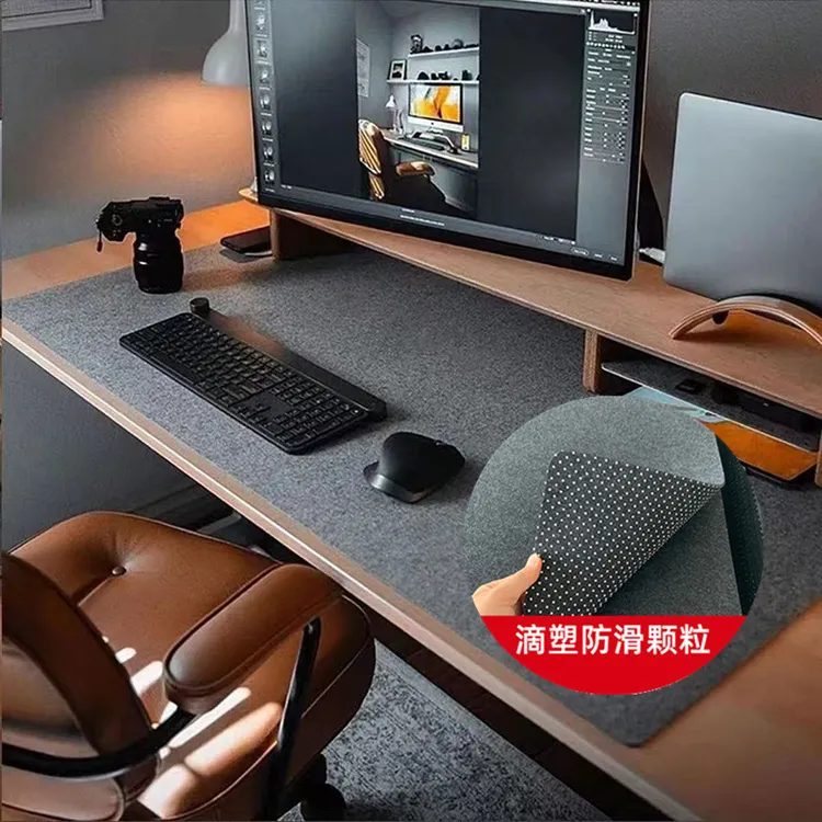 【高质量滴塑防滑】毛毡超大号电脑键盘垫简约高级感通用桌垫办公