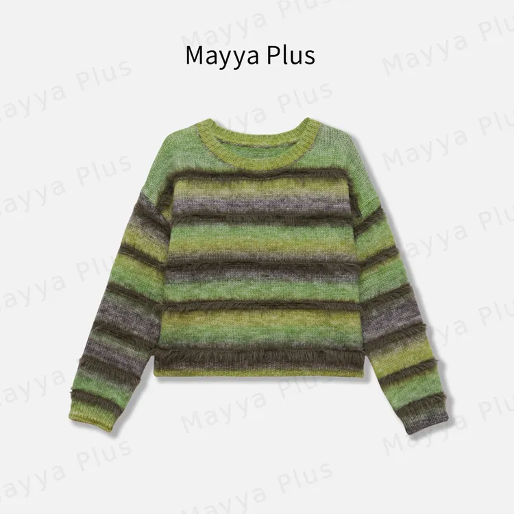 【心动瞬间】Mayya Plus麦芽定制气质显瘦流光风毛织上衣32537521