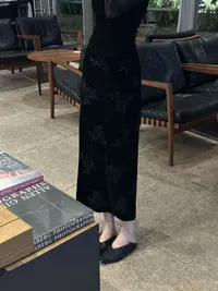 D213379M时尚休闲风蕾丝长款半裙中高腰显瘦半身裙