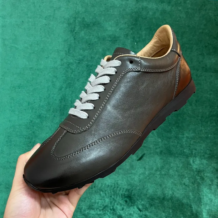 复古阿甘鞋胎牛皮休闲系带皮鞋男鞋城市游牧风2025新款四季男鞋