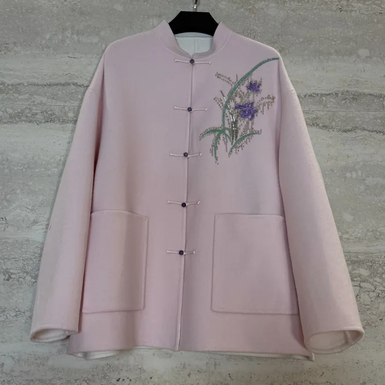 TANTAN 国风新中式时尚烫钻羊毛外套3919