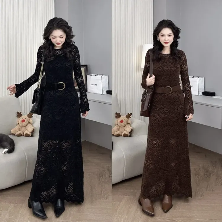 Saeda品牌女装复古高级感气质女显瘦性感包臀连衣裙三件套YF10159