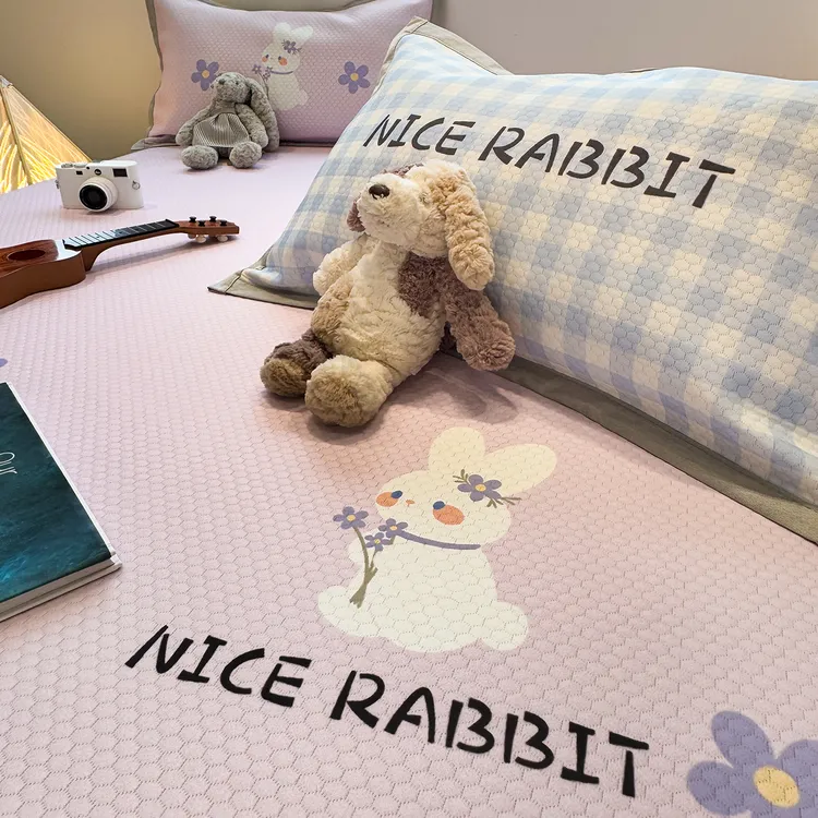 A类母婴级卡通冰豆豆冰丝凉席夏天专用2025新款夏季可机洗软席子