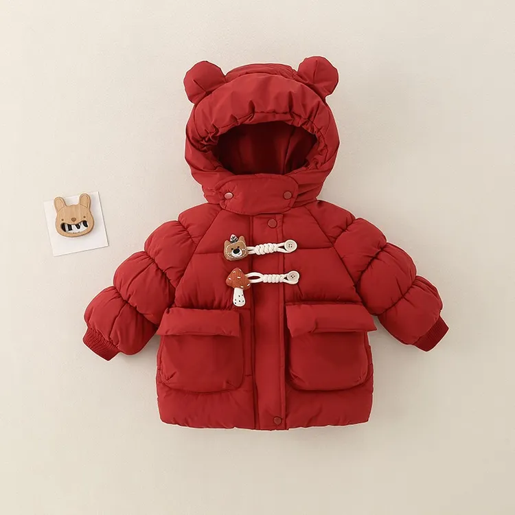 巴拉开门红冬装女宝宝棉衣外套儿童棉袄冬12岁潮款中童加厚棉服
