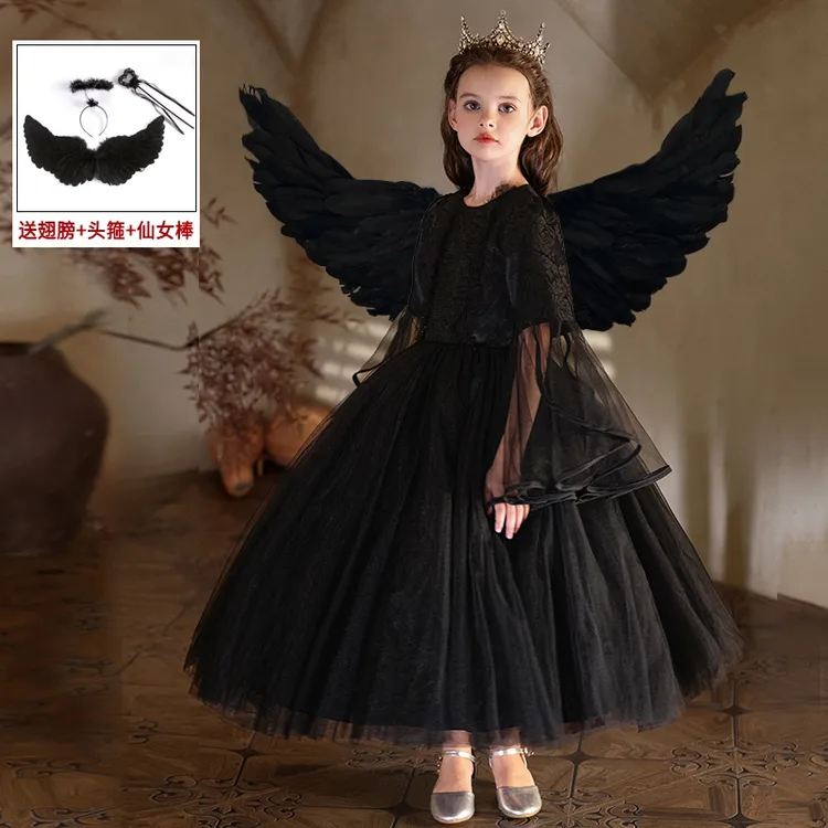 万圣节儿童服装女童cos吸血鬼巫婆装扮女孩小恶魔化妆舞会演出服