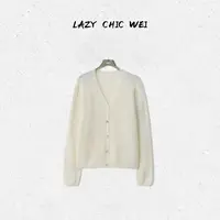 WEI 山羊绒绵羊毛混纺塔斯马尼亚黄金纱线针织开衫2552SSW5763