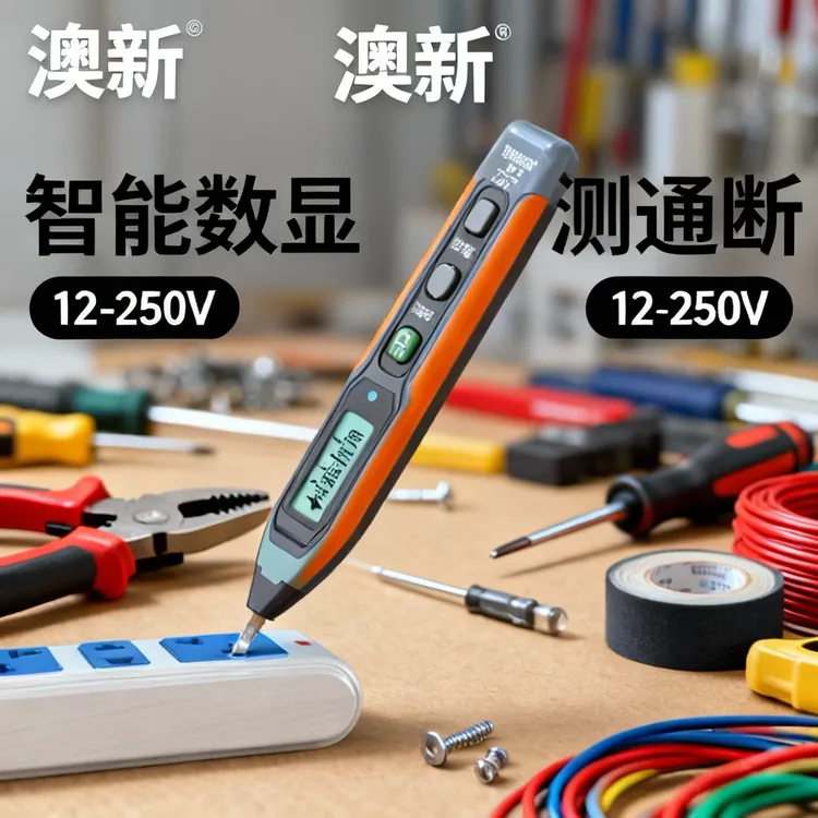 澳新电工专用智能数显电笔测电压测通断验感应电笔零火线12-250V