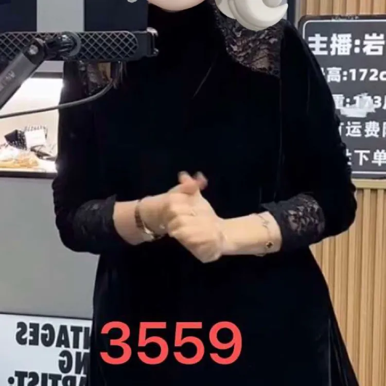 大爱3559丝绒拼接衫HJZDQ
