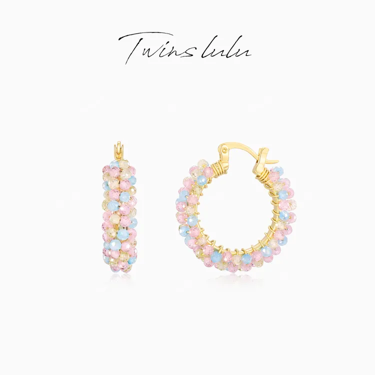 TWINS LULU 流光风 秋上新 精致精致彩色多巴胺珠珠耳环TSL2999