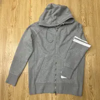 经典条杠色织连帽拉链卫衣帽衫外套304041