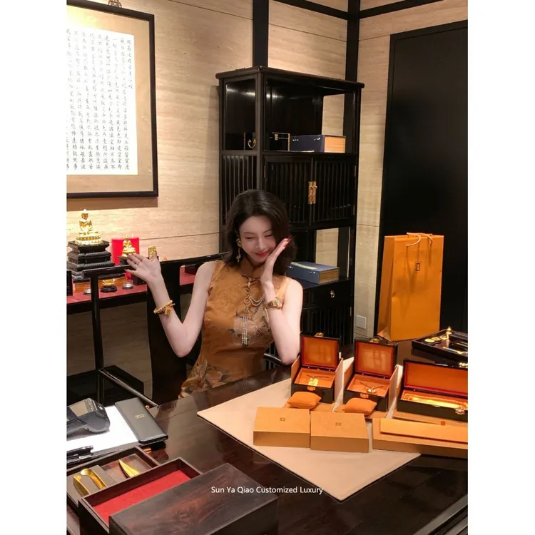 金韵芳华春夏复古无袖连衣裙新中式国风定位花纹修身旗袍长裙