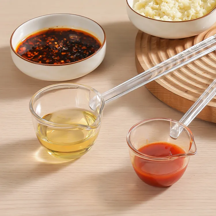 透明长柄汤勺家用酱料勺厨房调料勺加厚加深汤勺子塑料勺调味勺